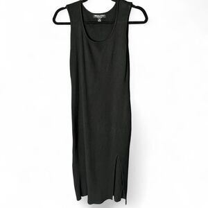 Absolutely Famous Women's Black Bodycon Midi Dress w/ slit